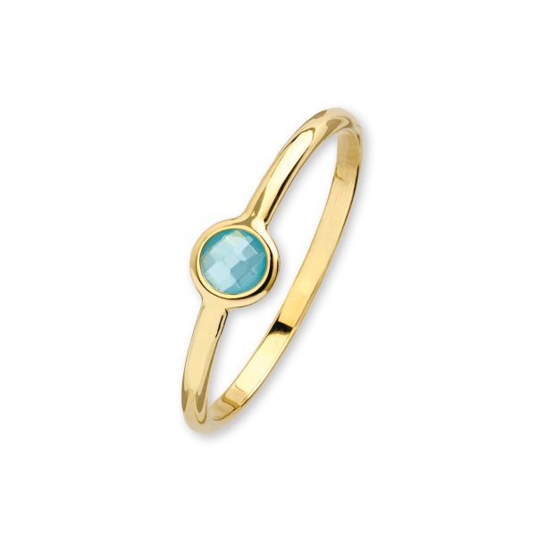 Colourful, 14kt rdgulds ring med quartzite
