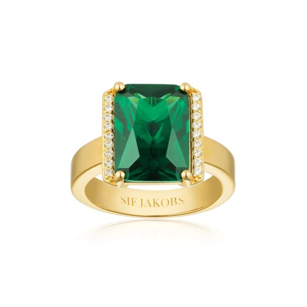 Sif Jakobs, Roccanova X-Grande ring i forgyldt Slv med zirkonia