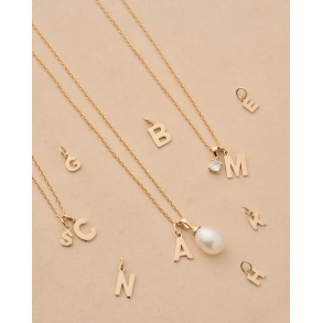 14kt guldvedhng, bogstav, stor