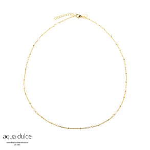Aqua Dulce, Rice dot necklace halskde i forgyldt sterlingslv