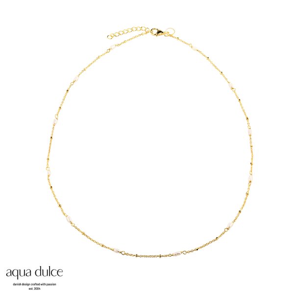 Aqua Dulce, Rice dot necklace halskde i forgyldt sterlingslv