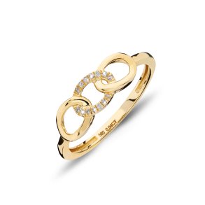 Mllers Collection 14kt rdguldsring med ovaler og diamanter