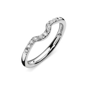 Looks unique sidering smal, 14kt hvidguld med diamanter