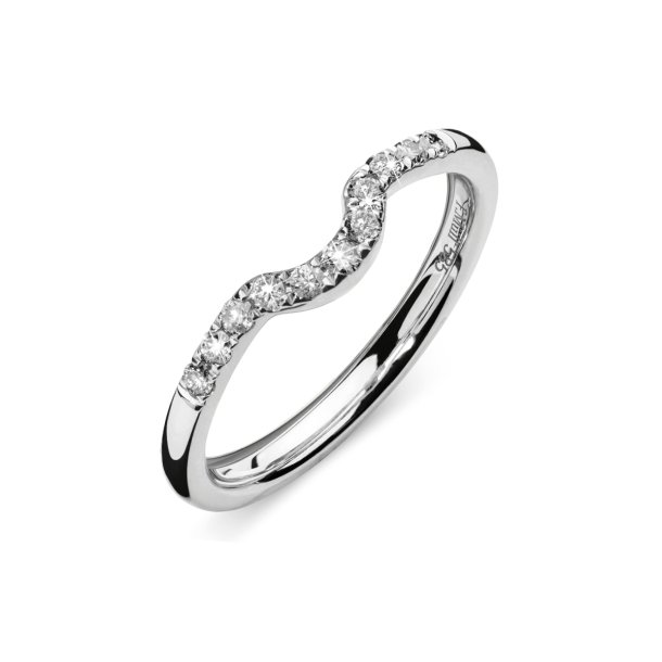 Looks unique sidering smal, 14kt hvidguld med diamanter