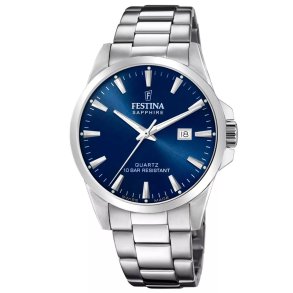 Festina, F20024/3 Swiss made herreur i stl med bl skive