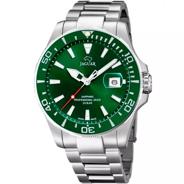 Jaguar J860/B Executive diver herreur, stl med grn skive
