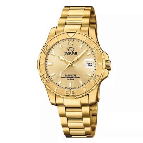 Jaguar, J898/2 Lady's diver dameur i gulddouble med gylden skive