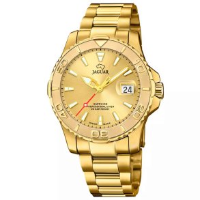 Jaguar, J971/4 Executive diver ur i gulddouble med gylden skive