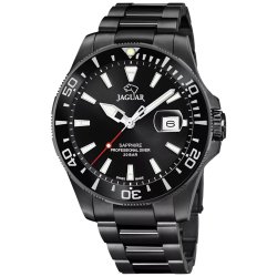 Jaguar, J989/1 Executive diver herreur, sortbelagt stl med sort skive