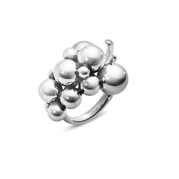 Georg Jensen Moonlight Grapes ring, oxyderet Slv, medium