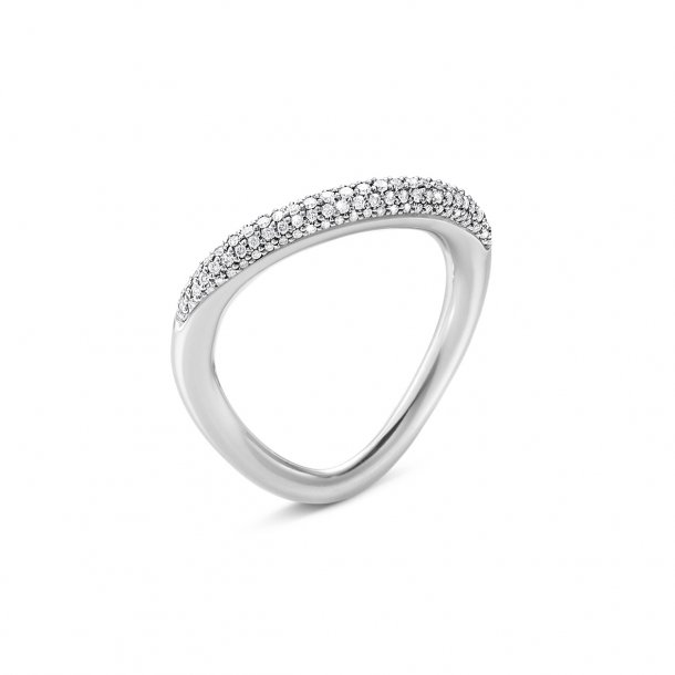 Georg Jensen Offspring ringkombination, Sølv med pavé