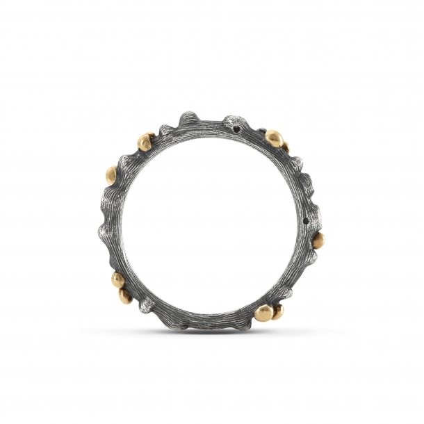 Ole Lynggaard Nature ring nr 1, Slv og 18kt guld med brill.