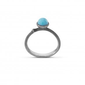 Ole Lynggaard Lotus ring nr. 0 Tiny, Slv med turkis