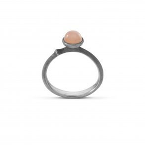 Ole Lynggaard Lotus ring nr. 0 Tiny, Slv med blush mnesten