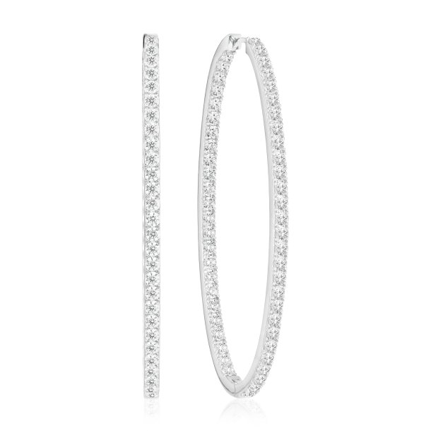 Sif Jakobs, Hoop Ellisse reringe i Slv med hvide zirkoner, grande