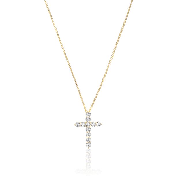 Sif Jakobs, Belluno Croce halskde i forgyldt slv med hvide zirkoner