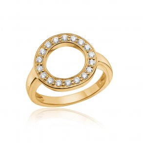 Blicher Fuglsang Midnight ring, forgyldt slv