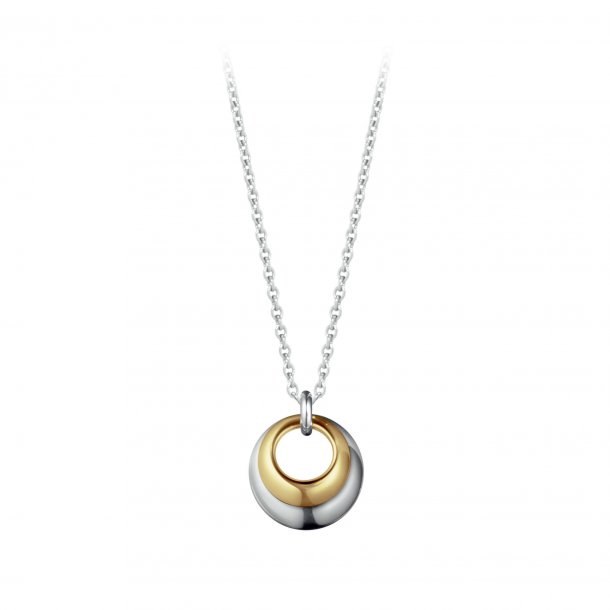 Georg Jensen Curve halskde, slv og 18kt guld