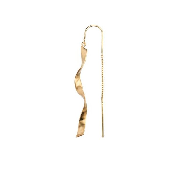 Stine A, Long Twisted Hammered rering i forgyldt sterlingslv
