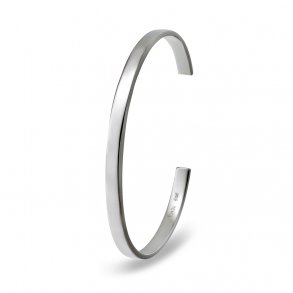 Bangle armring flad/blank, 14kt hvidguld