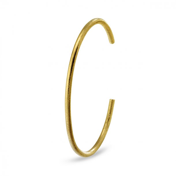 Bangle armring rund/rustik, 14kt rødguld