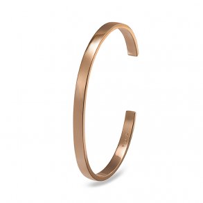 Bangle armring flad/blank, 14kt rosaguld