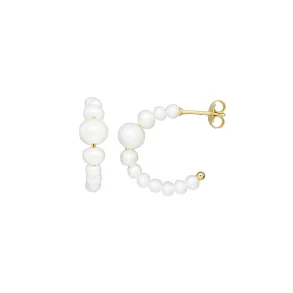 Jeberg, Cordelia Pearl Hoop i forgyldt slv