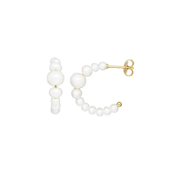 Jeberg, Cordelia Pearl Hoop i forgyldt slv