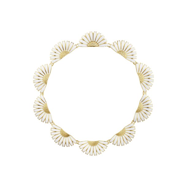 Georg Jensen Daisy halskde i forgyldt slv