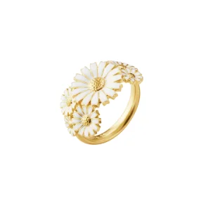 Georg Jensen DAISY ring i lag, forgyldt/emalje