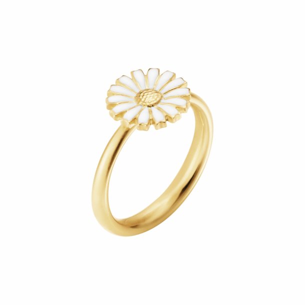 Georg Jensen DAISY ring ny model, forgyldt/emalje, 11mm