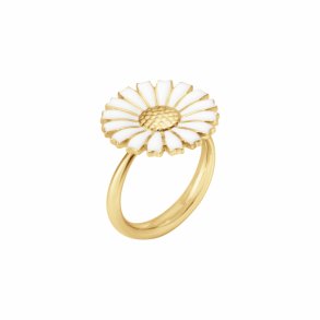 Georg Jensen DAISY ring ny model, forgyldt/emalje, 18mm