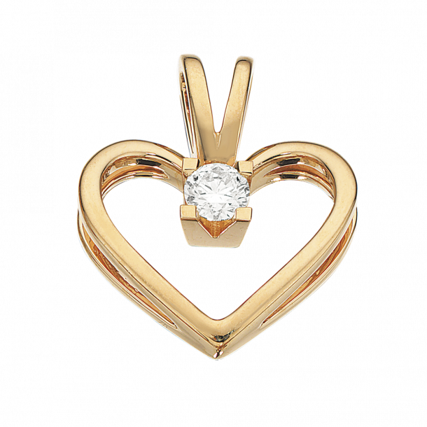 Scrouples Kleopatra hjertevedhng, 14kt rdguld med 0,10ct