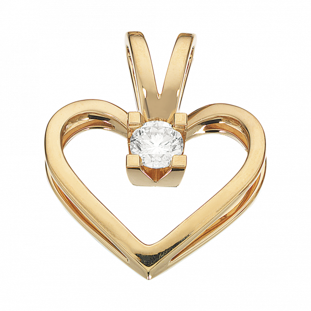 Scrouples Kleopatra hjertevedhæng, 14kt rødguld med 0,15ct