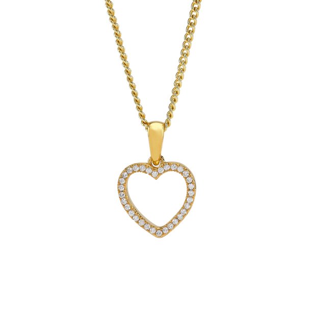 Joanlinor, Aidanor Hjerte halskde i forgyldt Slv med zirkonia