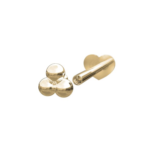14kt. Labret-piercing 3*2mm kugler PIERCE52 1stk