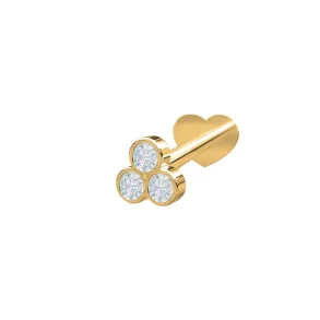 14kt. Labret 3 dia 0,04ct 3mm R�r PIERCE52 1stk