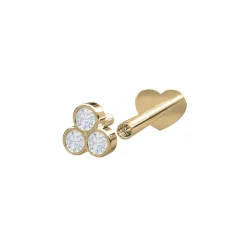 14kt. Labret 3 dia 0,04ct 3mm R�r PIERCE52 1stk