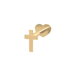 14kt. Labret-piercing kors PIERCE52 1stk