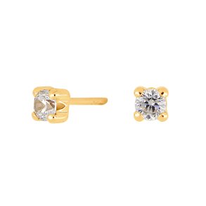 4 grebs restikker 3mm i 8kt rdguld med hvide zirkonia