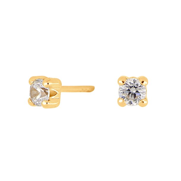 4 grebs restikker 3mm i 8kt rdguld med hvide zirkonia