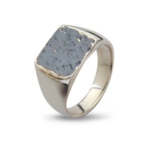 By Birdie, Cushion Hammered ring i Slv med oxydering