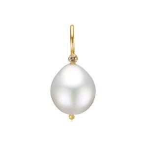 By Birdie, Nobility Pearl vedhng i 14kt rdguld med perle og diamant