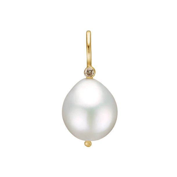 By Birdie, Nobility Pearl vedhng i 14kt rdguld med perle og diamant