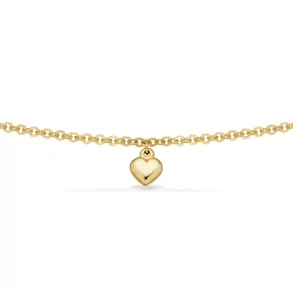 8 karat brnearmbnd med mini hjerte