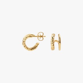 Camille Brinch lille twin essentia hoops - forgyldt slv
