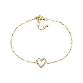 Joanlinor, Aidanor Hjertearmbnd i forgyldt Slv med zirkonia