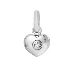 Ole Lynggaard Sweet Drops charm, heart, S�lv med brill.