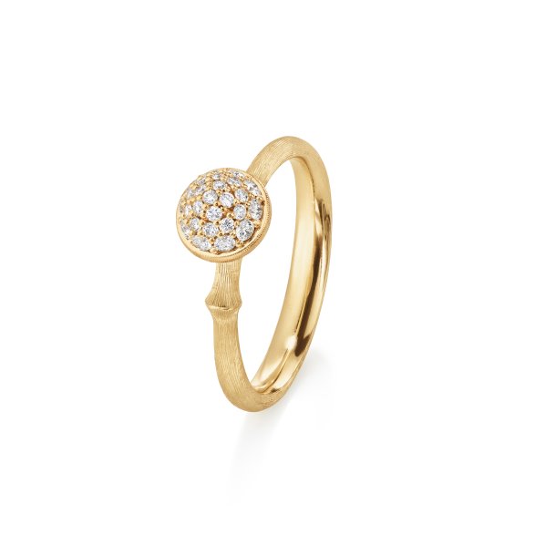 Ole Lynggaard Lotus ring lille i 18 karat guld med diamanter pavé