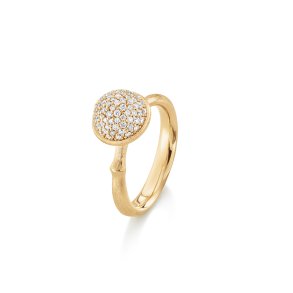 Ole Lynggaard Lotus ring medium i 18 karat guld med diamanter pav